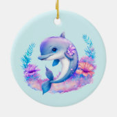 Schattigee dolfijn Zee schepsel Keramisch Ornament (Achterkant)