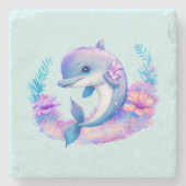Schattigee dolfijn Zee schepsel Stenen Onderzetter (Voorkant)