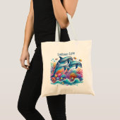 Schattigee dolfijnenliefhebbers voegen naam toe tote bag (Voorkant (product))