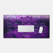 Schattigee donkergouden paarse faux glitter 2025 k bureaumat (Keyboard & Muis)