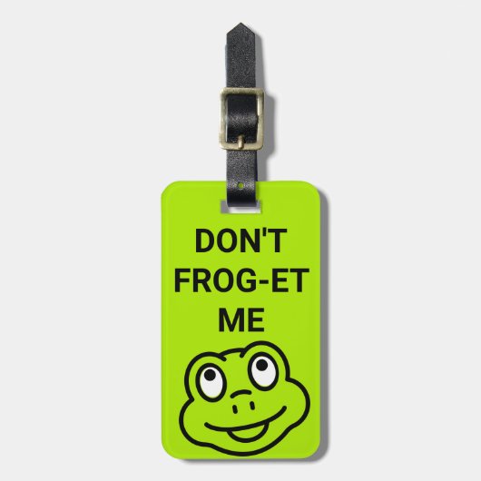 Schattigee 'Don't Frog-et Me' Frog Bagagelabel voo (Voorkant verticaal)