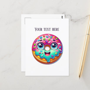 Schattigee donut liefhebbers bakkerij winkel tekst briefkaart