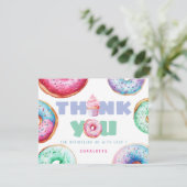 Schattigee Donut Meisje Custom Bericht Kinderen Ve Bedankkaart (Staand voorkant)