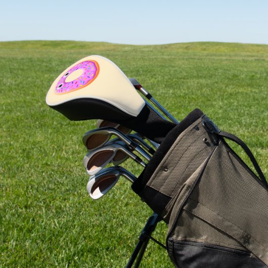 Schattigee donut met oogjes en sprenkeltekeningen golfheadcover (Insitu)
