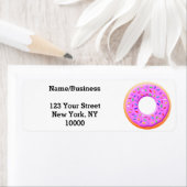 Schattigee donut tekening met sprinkles etiket (Insitu)