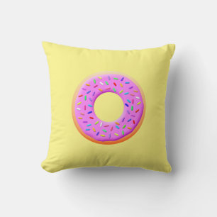 Schattigee donut tekening met sprinkles kussen