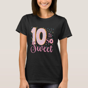 Schattigee donut themafeest 10th Bday 10 is zo lie T-shirt