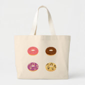 Schattigee donutpatroon-Canvas tas (Voorkant)