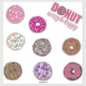 Schattigee Donuts Waterverf Illustraties Sticker (Vel)