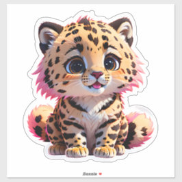 Schattigee donzige Baby cheetah Sticker