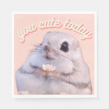 Schattigee donzige eekhoorn met roze bloem Papier 