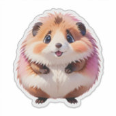 Schattigee donzige hamster sticker (Voorkant)