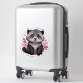 Schattigee donzige wasbeer sticker (Koffer)