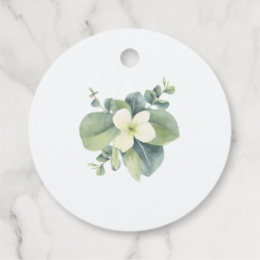 Schattigee doop en eerste verjaardag groene blader bedankjes labels (Achterkant)