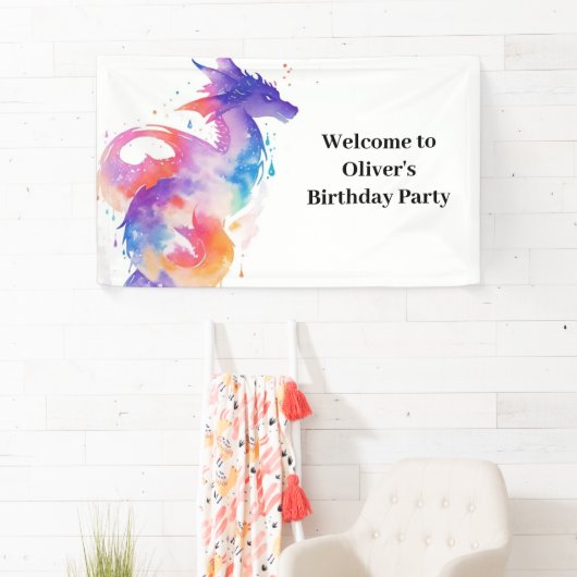Schattigee Dragon Birthday Banner (Insitu)