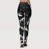 Schattigee Dragon Flies Pattern Design Zwart Leggings (Achterkant)