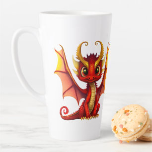 Schattigee Dragon Illustration voor Fantasy Lovers Latte Mok