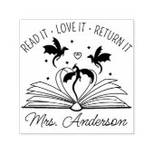 Schattigee Dragon Library Floral Laat je geest gro Zelfinktende Stempel (Design)