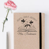 Schattigee Dragon Library Floral Laat je geest gro Zelfinktende Stempel