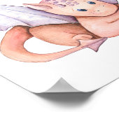 Schattigee Dragon met Paarse Wings Display Poster (Hoek)