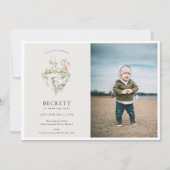 Schattigee Dragon Theme Verjaardagsfeestfoto Kaart (Voorkant)