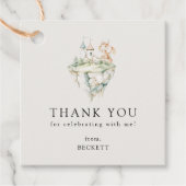 Schattigee Dragon Theme Verjaardagsfeestje Dank u Bedankjes Labels (Voorkant)