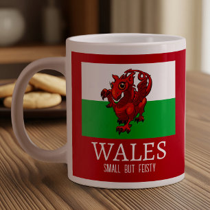 Schattigee Dragon Wales kleine maar pittige vlag C Extra Grote Beker