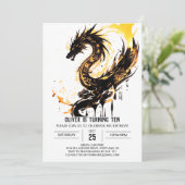 Schattigee Dragon's middeleeuwse verjaardagsvierin Kaart (Staand voorkant)