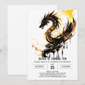 Schattigee Dragon's middeleeuwse verjaardagsvierin Kaart (Voorkant / Achterkant)