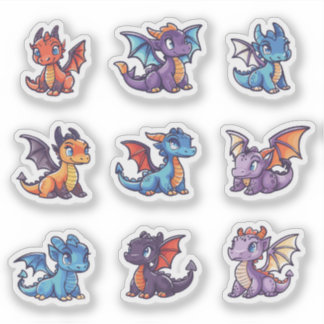 Schattigee Draken Custom-Cut Vinyl Sticker Set