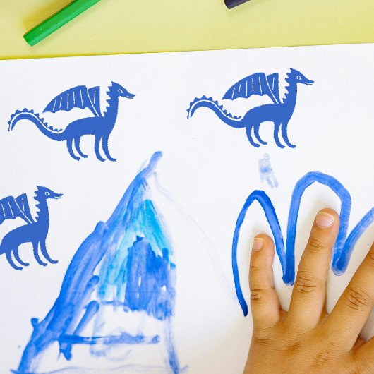 Schattigee drakenstempel | staande houding 	rubberstempel