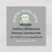 Schattigee Driving School Instructor Kaarten met Q Vierkante Visitekaartje (Voorkant)