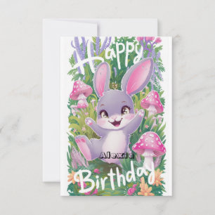 Schattigee Dromerige Bunny Digitale Verjaardag Kaart