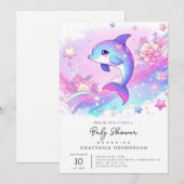 Schattigee dromerige dolfijn Baby shower Kaart (Voorkant / Achterkant)