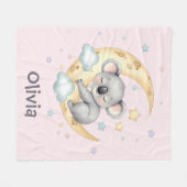 Schattigee dromerige koala op halve maan meisjes fleece deken (Voorkant (Horizontaal))