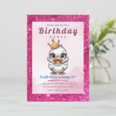 Schattigee Duck Princess verjaardagsuitnodigingen Kaart (Staand voorkant)