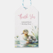 Schattigee Duckling Verjaardagsfeest Meisje Favori Cadeaulabel (Voorkant)