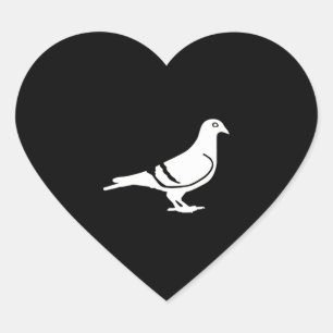 Schattigee duif hart sticker