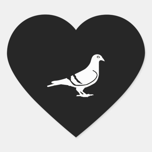 Schattigee duif hart sticker (Voorkant)