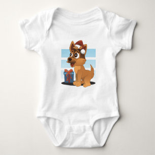 Schattigee Duitse herder Cartoon Romper
