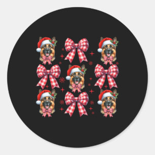 Schattigee Duitse herdershond Red Plaid Coquette B Ronde Sticker