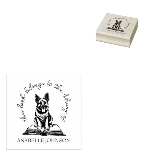 Schattigee Duitse Shepperd Pup uit de LIbrary van  Rubberstempel (Gestempeld)