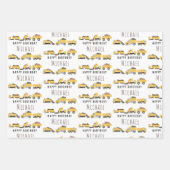 Schattigee Dump Trucks Bouwwagens Aangepaste naam Inpakpapier Vel (Voorkant)