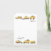 Schattigee Dump Trucks Bouwwagens Verjaardag Kaart (Achterkant)