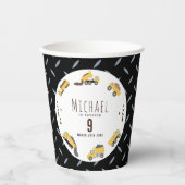 Schattigee Dump Trucks Bouwwagens Verjaardag Papieren Bekers (Voorkant)