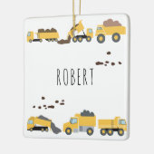 Schattigee dump vrachtwagens constructie vrachtwag keramisch ornament (Links)