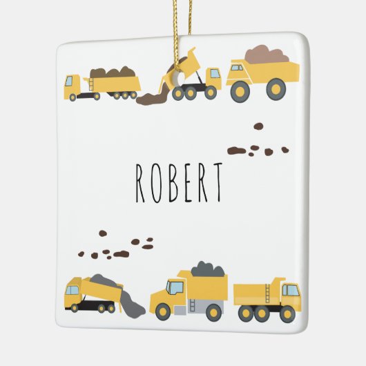 Schattigee dump vrachtwagens constructie vrachtwag keramisch ornament (Links)