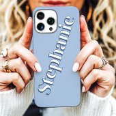 Schattigee Dusty Blue Minimalist Custom Name Case-Mate iPhone Case