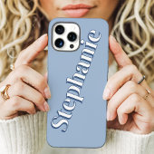 Schattigee Dusty Blue Minimalist Custom Name Case-Mate iPhone Case
