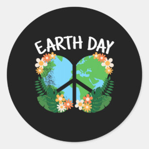 Schattigee Earth Day Heart Planet Natuur Lover Man Ronde Sticker